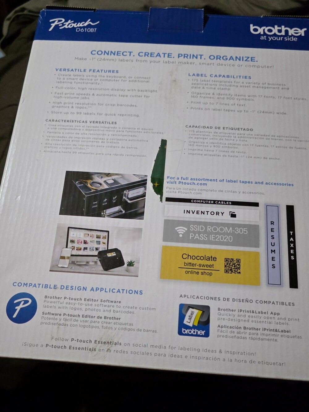 Brother® P-touch PT-D610BT Professional Connected Label Maker W/ Bluetooth. BNIB - Picture 6 of 8